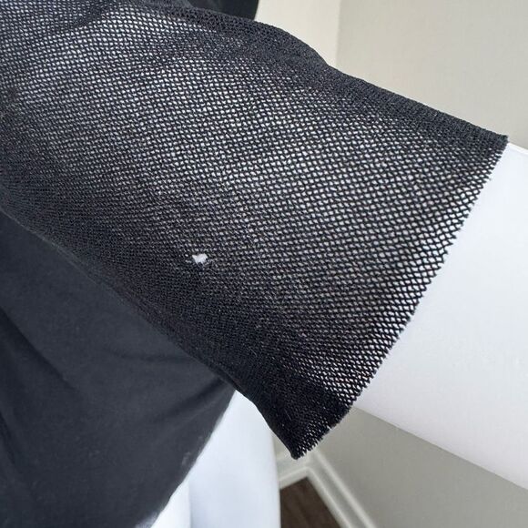 Johnny Heaven Black Mesh Overlay Top Size L - Picture 5 of 7